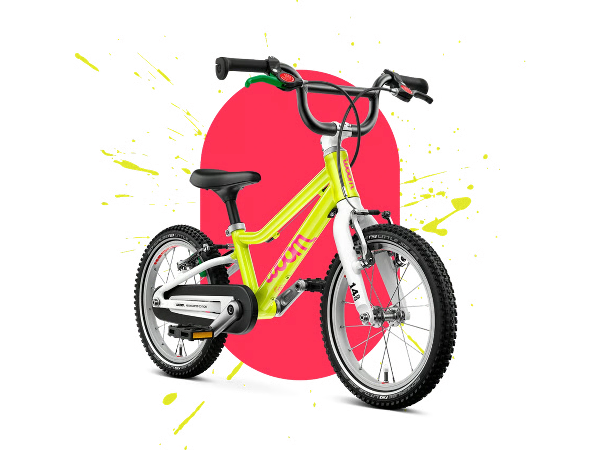 woom GO 2 in neon lime, Seitenansicht