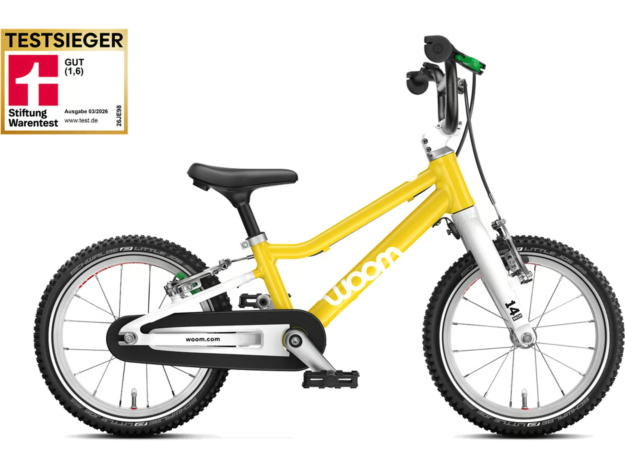woom GO 2 in vibrant yellow, Seitenansicht