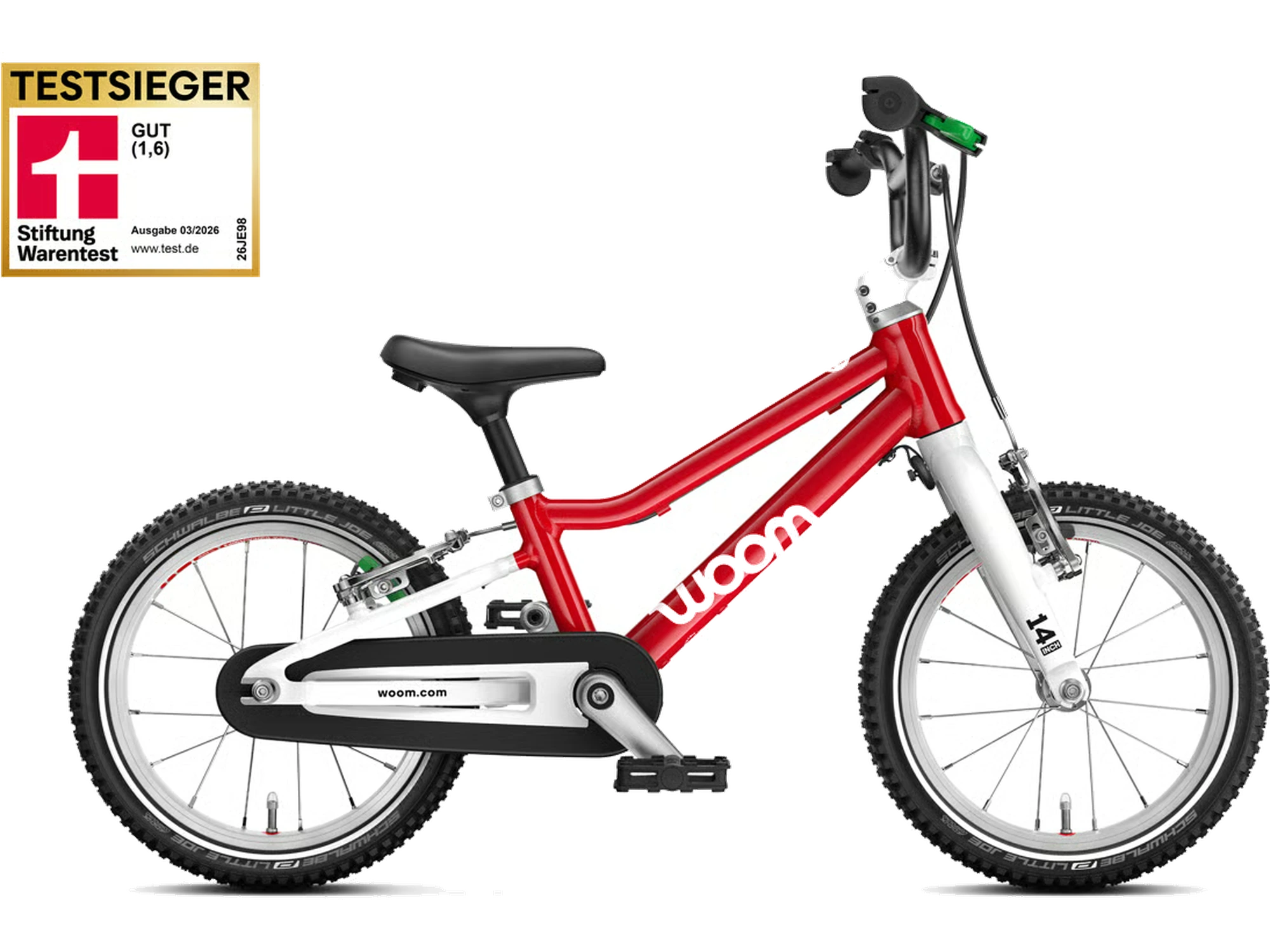 woom GO 2 in woom red, Seitenansicht