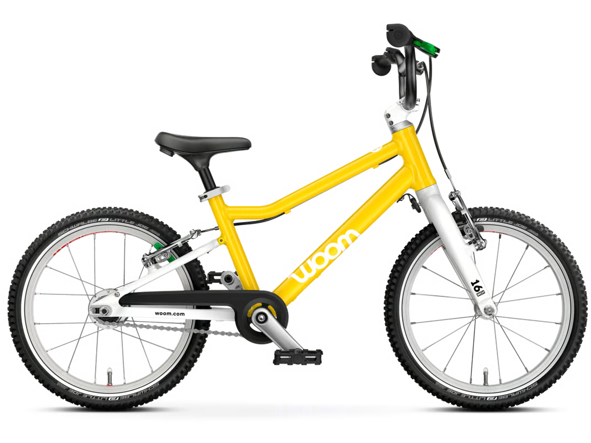 woom GO 3, Ausführung AUTOMAGIC in vibrant yellow, Seitenansicht