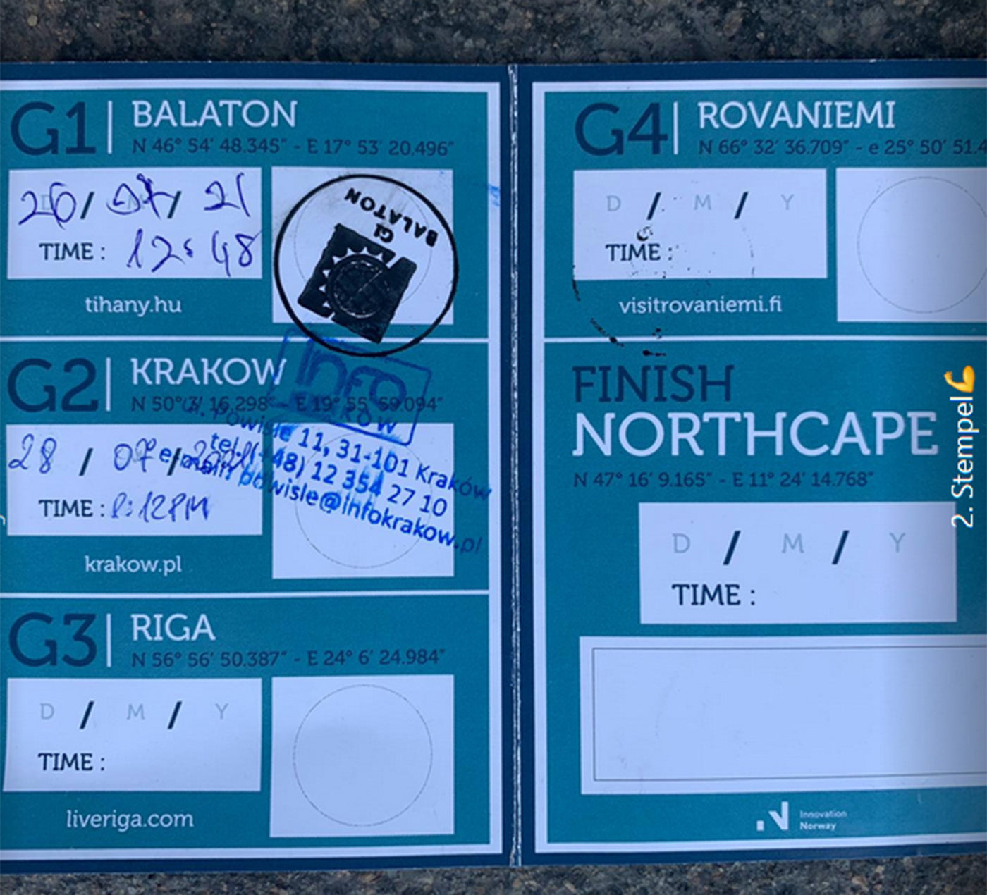 Zweiter Stempel im Northcape 4000 Pass